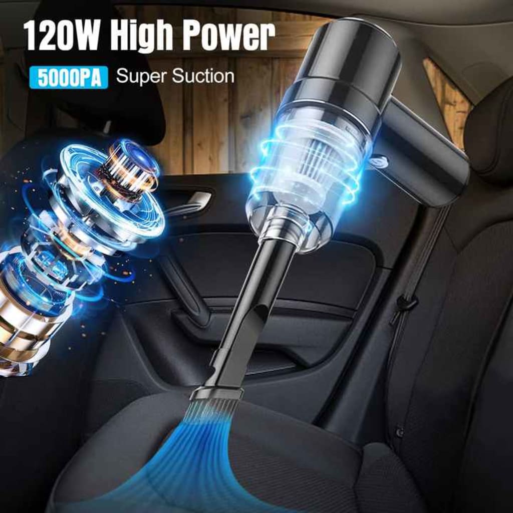Aspiradora de Mano Inalámbrica de Alta Potencia – Portátil, Recargable y Ideal para Auto, Hogar y Pelo de Mascotas