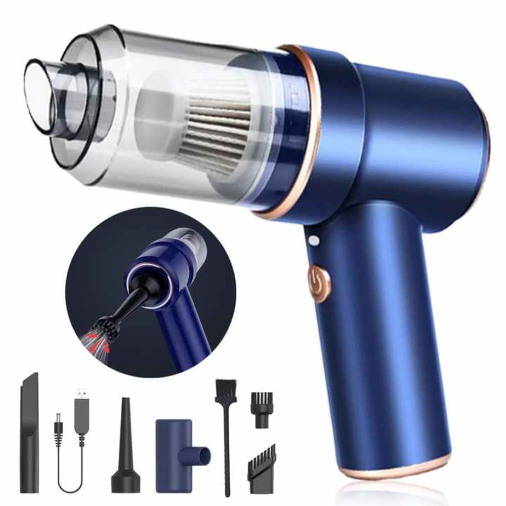 Aspiradora de Mano Inalámbrica de Alta Potencia – Portátil, Recargable y Ideal para Auto, Hogar y Pelo de Mascotas