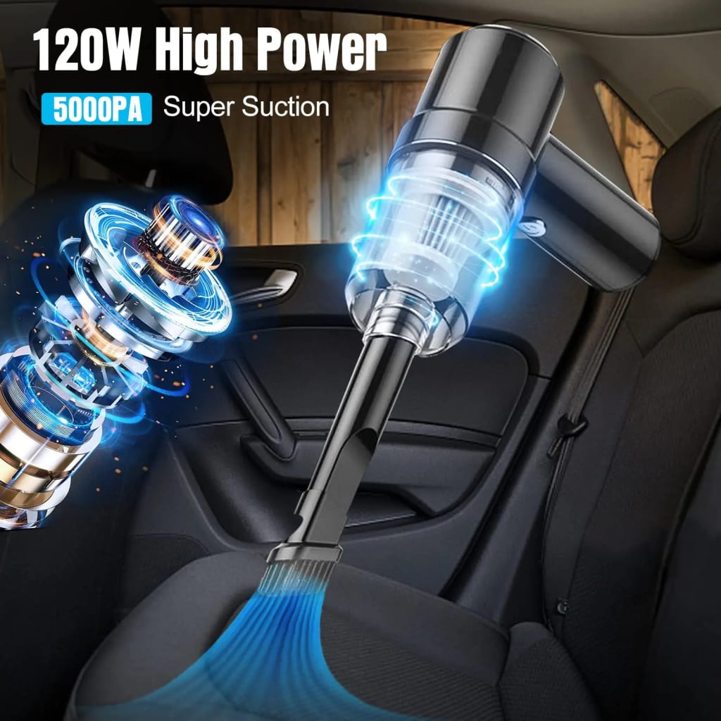 Aspiradora de Mano Inalámbrica de Alta Potencia – Portátil, Recargable y Ideal para Auto, Hogar y Pelo de Mascotas
